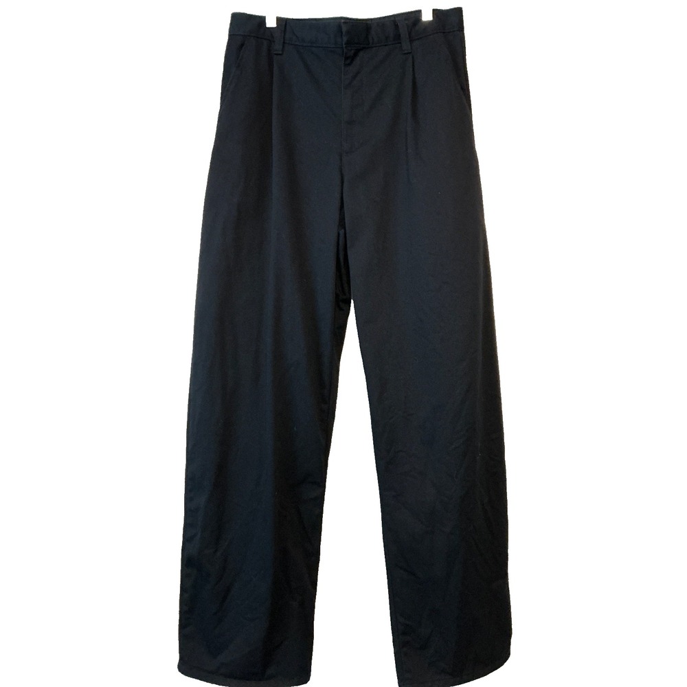 Uniqlo Stretch Barrel Curve Pants Navy Women SM(27W) Preppy Minimalistic Pockets